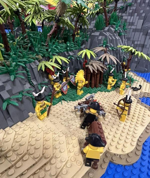 Kincses lego sziget benszülöttökkel és támadó kalózókkal